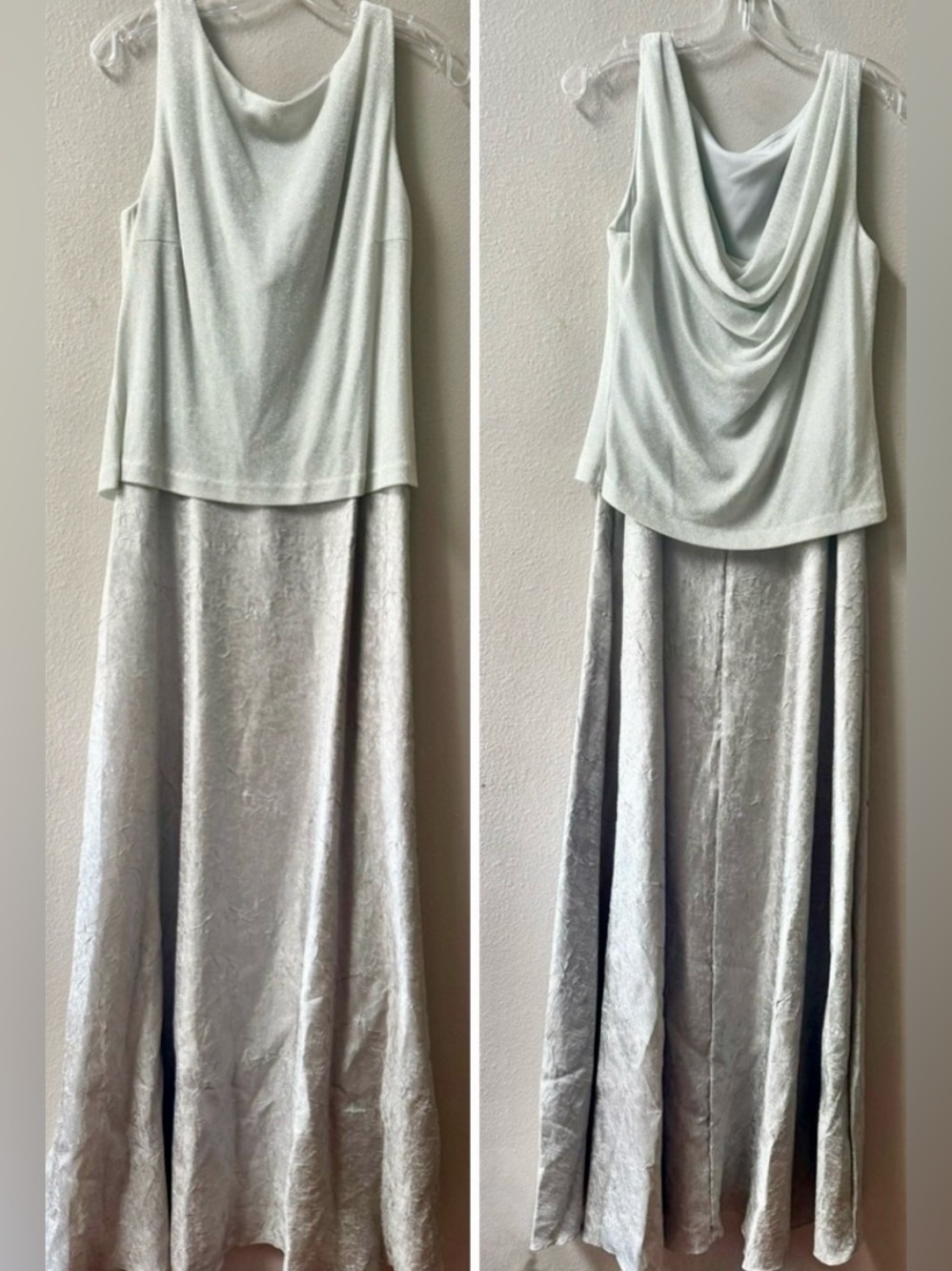 Arianna by Rachel Kaye Mother of Bride/Groom Mock 2 piece Silver Gown Sz.14